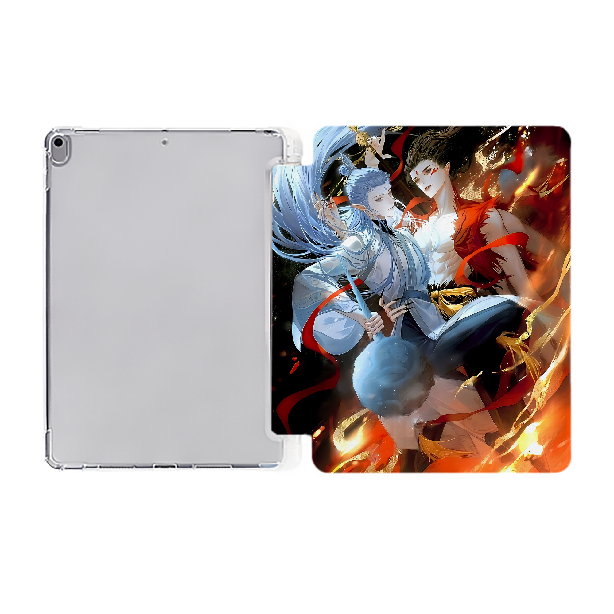 （画像用） Ne Zha 2 ナタ 魔童の大暴れ IPad ケース ペン収納付き 三つ折りスタンド PUレザー×シリコン 対応機種9.5/10.5/10.9インチ